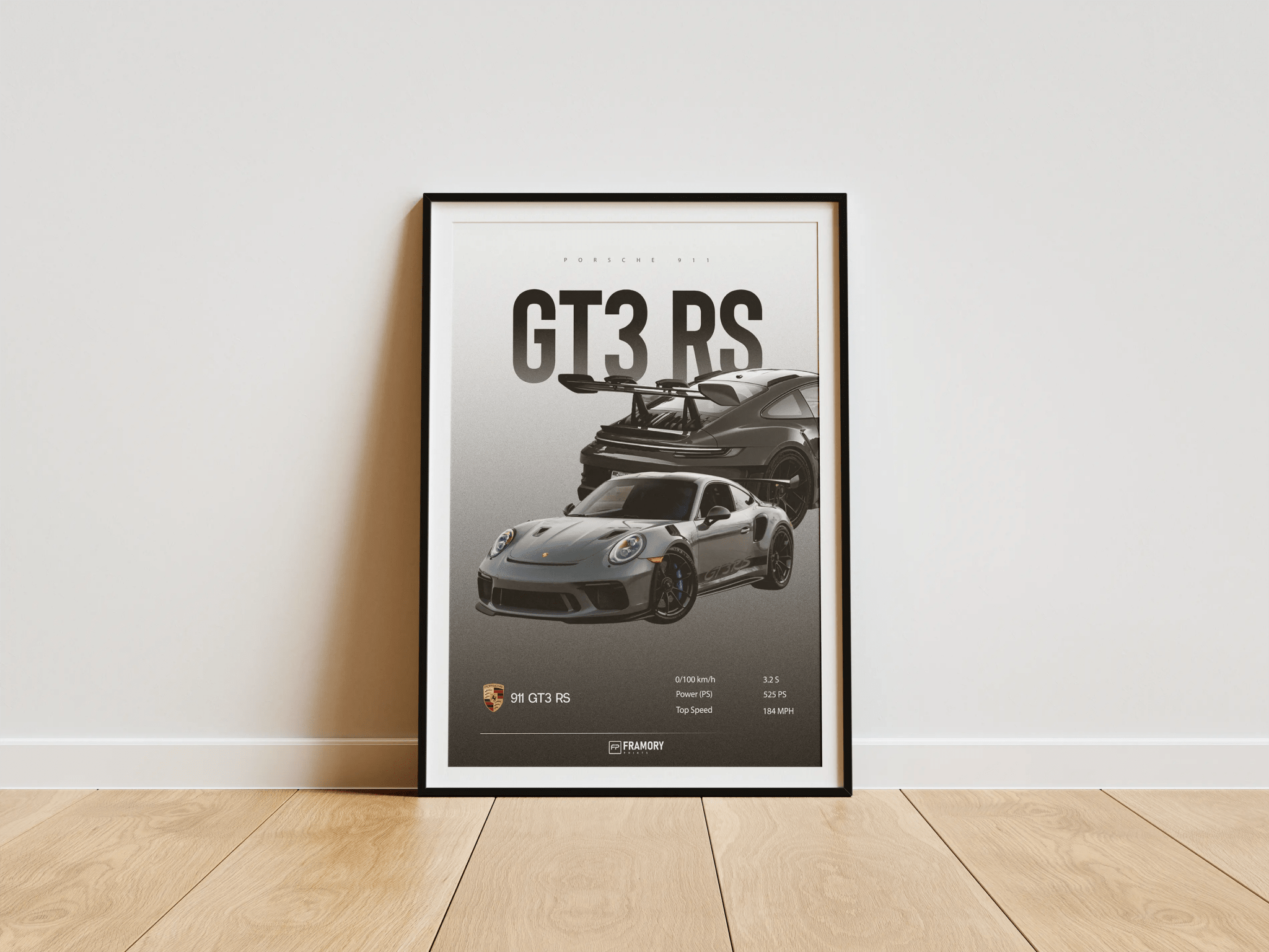 Porsche 911 GT3 RS poster styled room photo 7