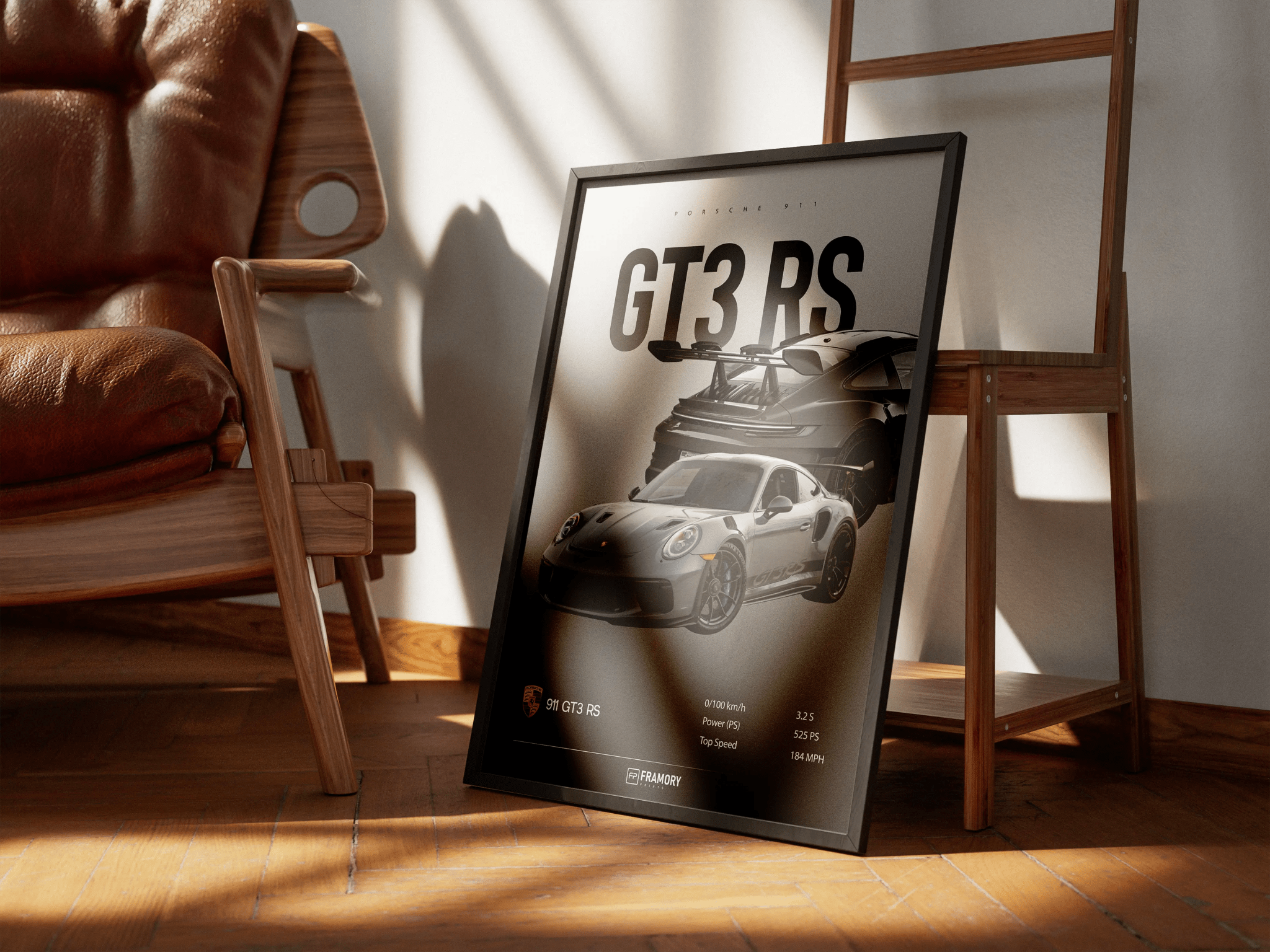 Porsche 911 GT3 RS poster styled room photo 2