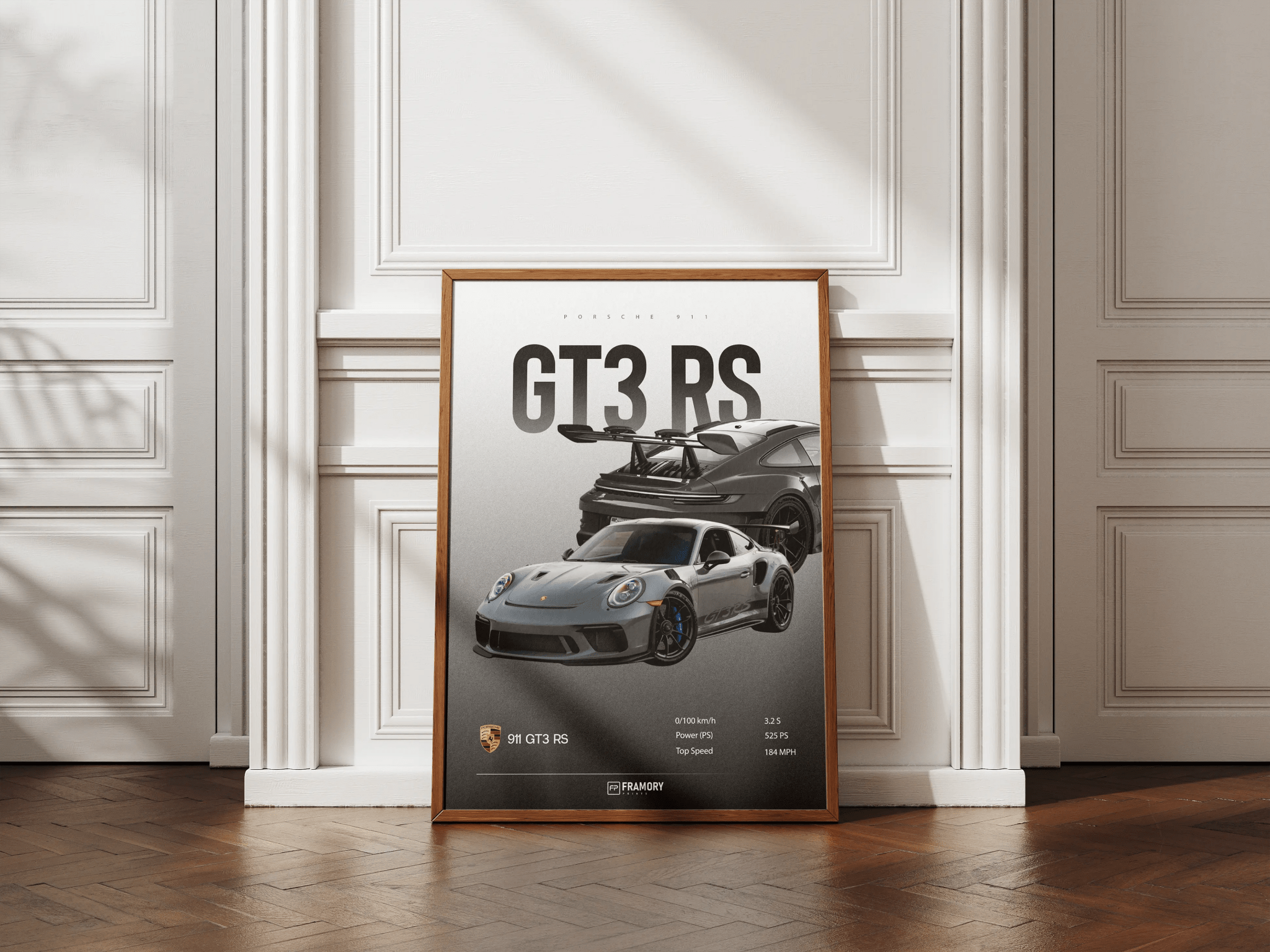 Porsche 911 GT3 RS poster styled room photo 3
