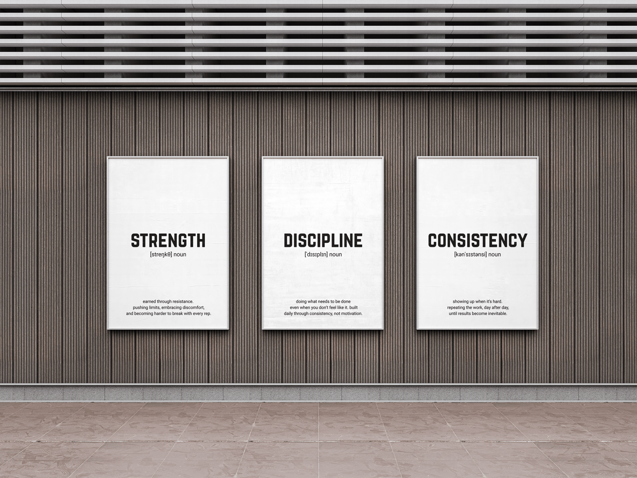 Gym Posters (SET OF 3) poster styled room photo 2