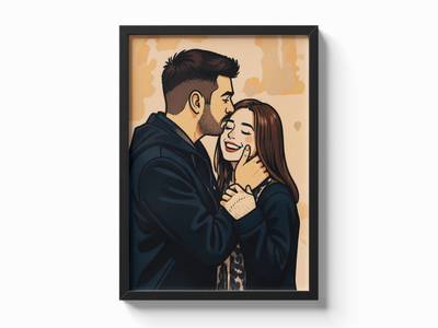 Custom Cartoon Poster of Couple/Friends
