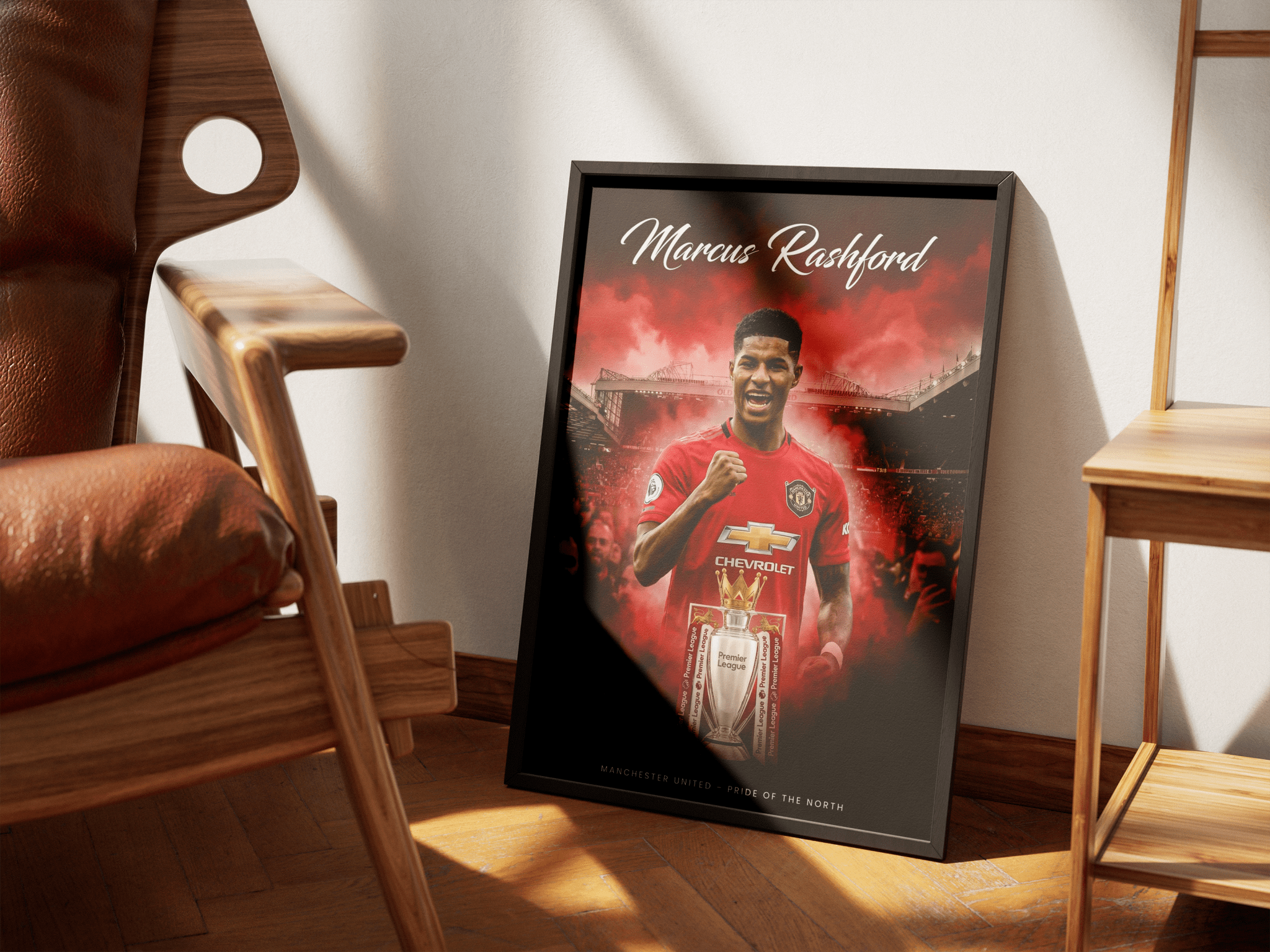 Pride of the North — Manchester United poster styled room photo 3