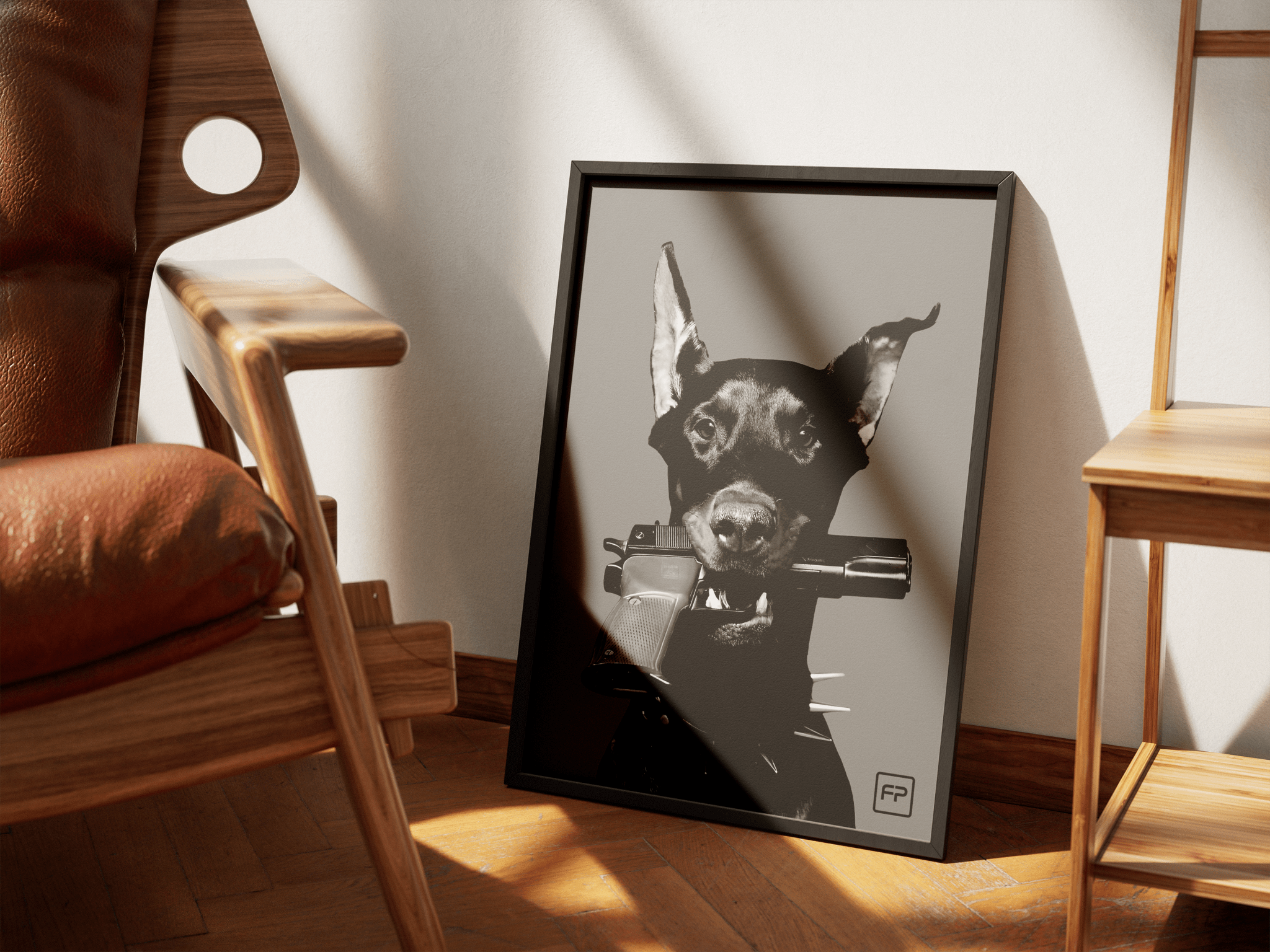 Street Art Dog poster styled room photo 7