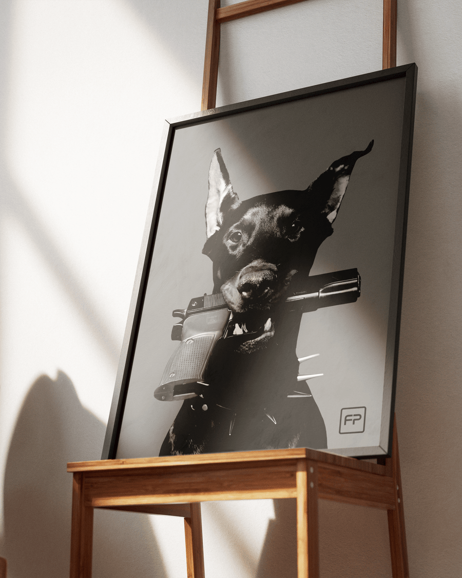 Street Art Dog poster styled room photo 2
