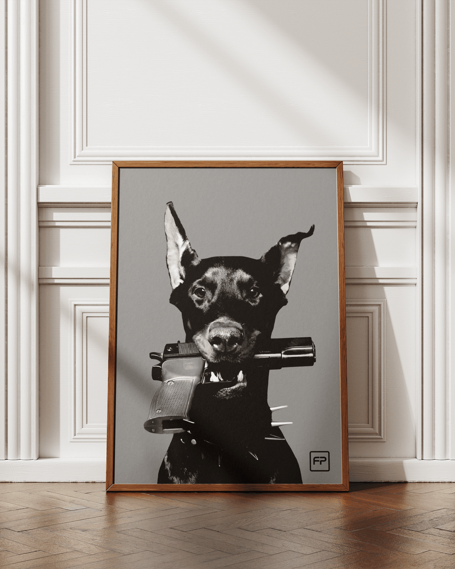 Street Art Dog poster styled room photo 3