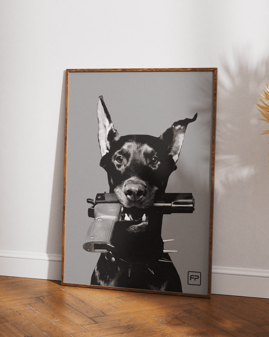 Street Art Dog poster styled room photo 5