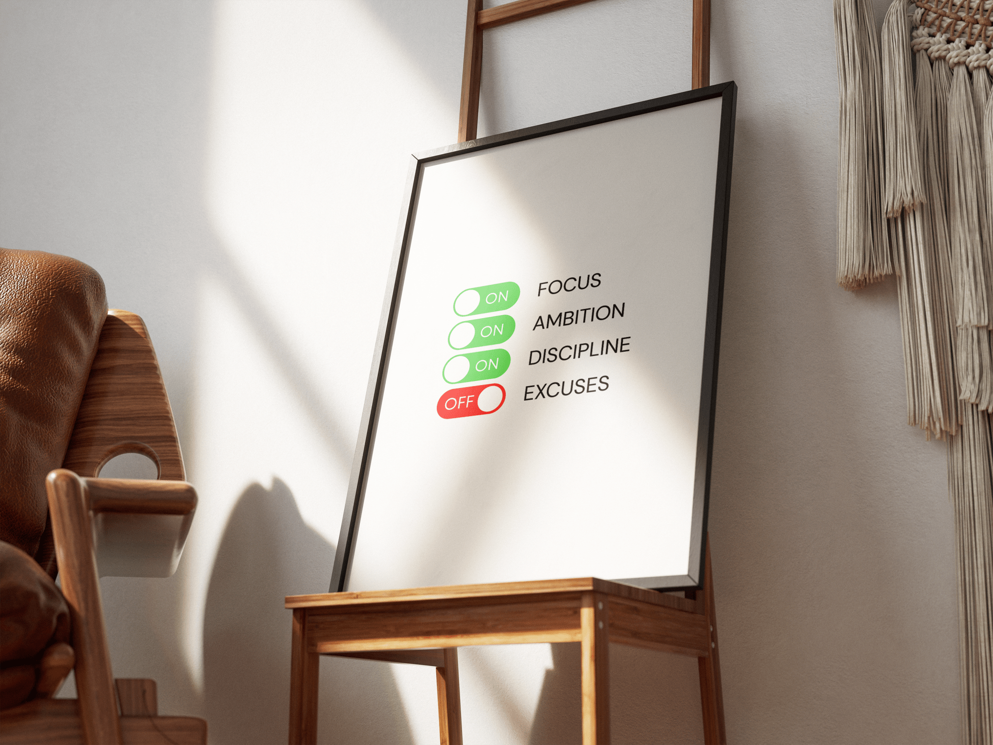 FOCUS/DISCIPLINE poster styled room photo 2
