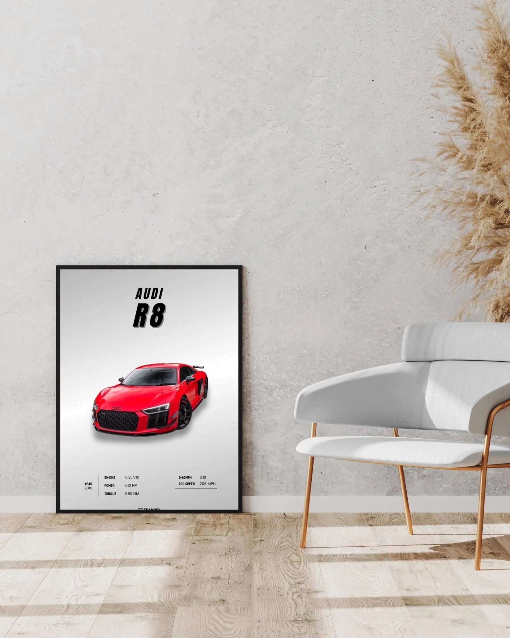 Audi R8 poster styled room photo 6