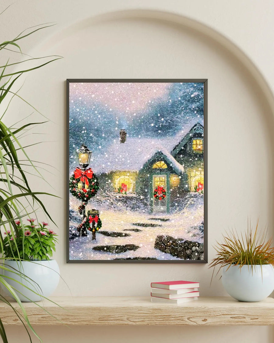 Vintage Christmas House poster styled room photo 2