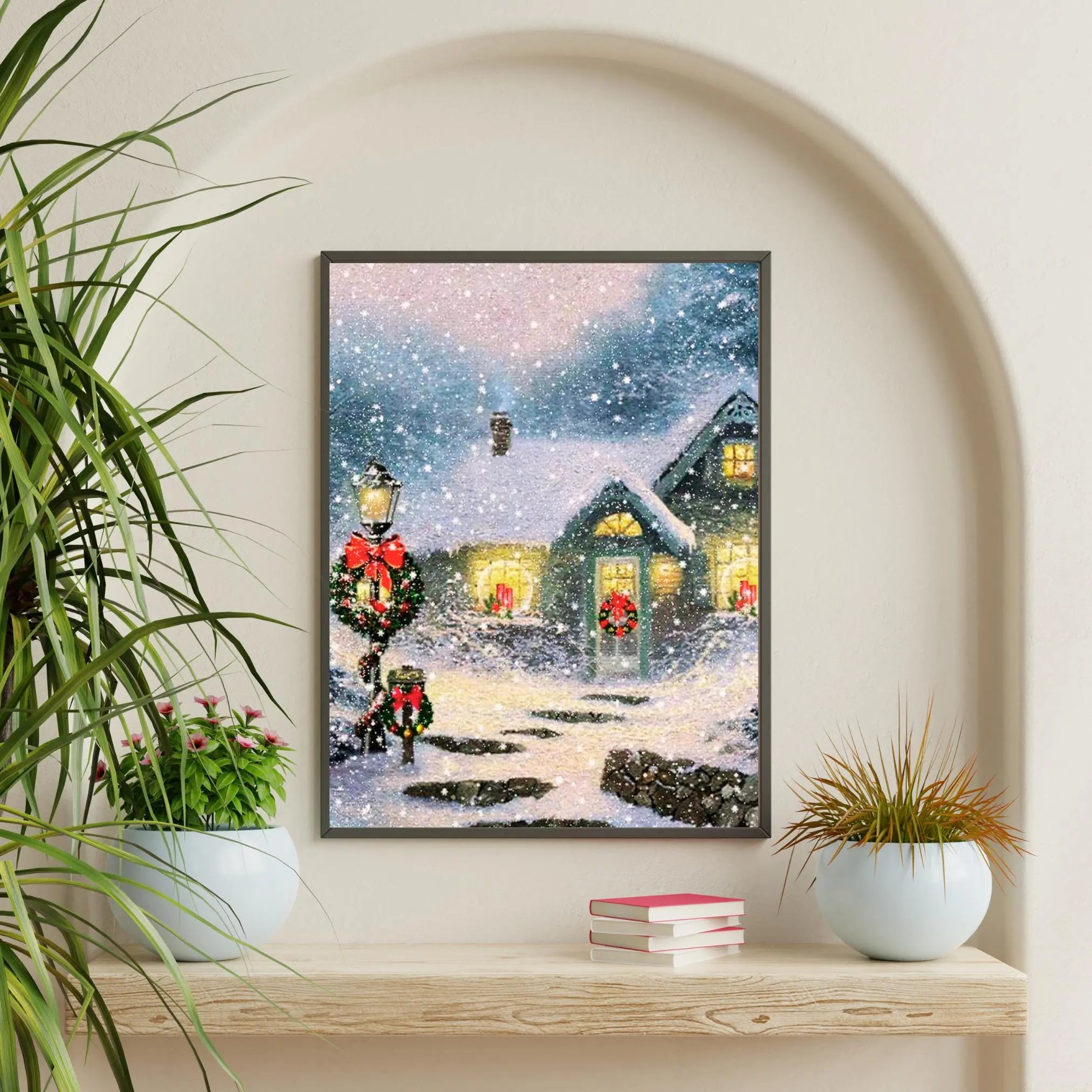 Vintage Christmas House Framory Prints