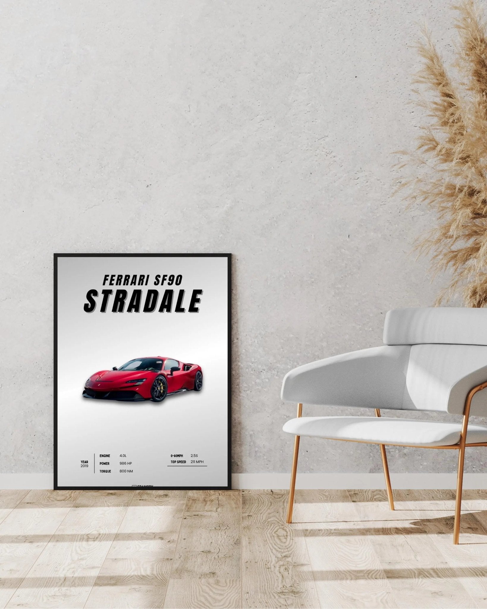 Ferrari SF90 Stradale poster styled room photo 4