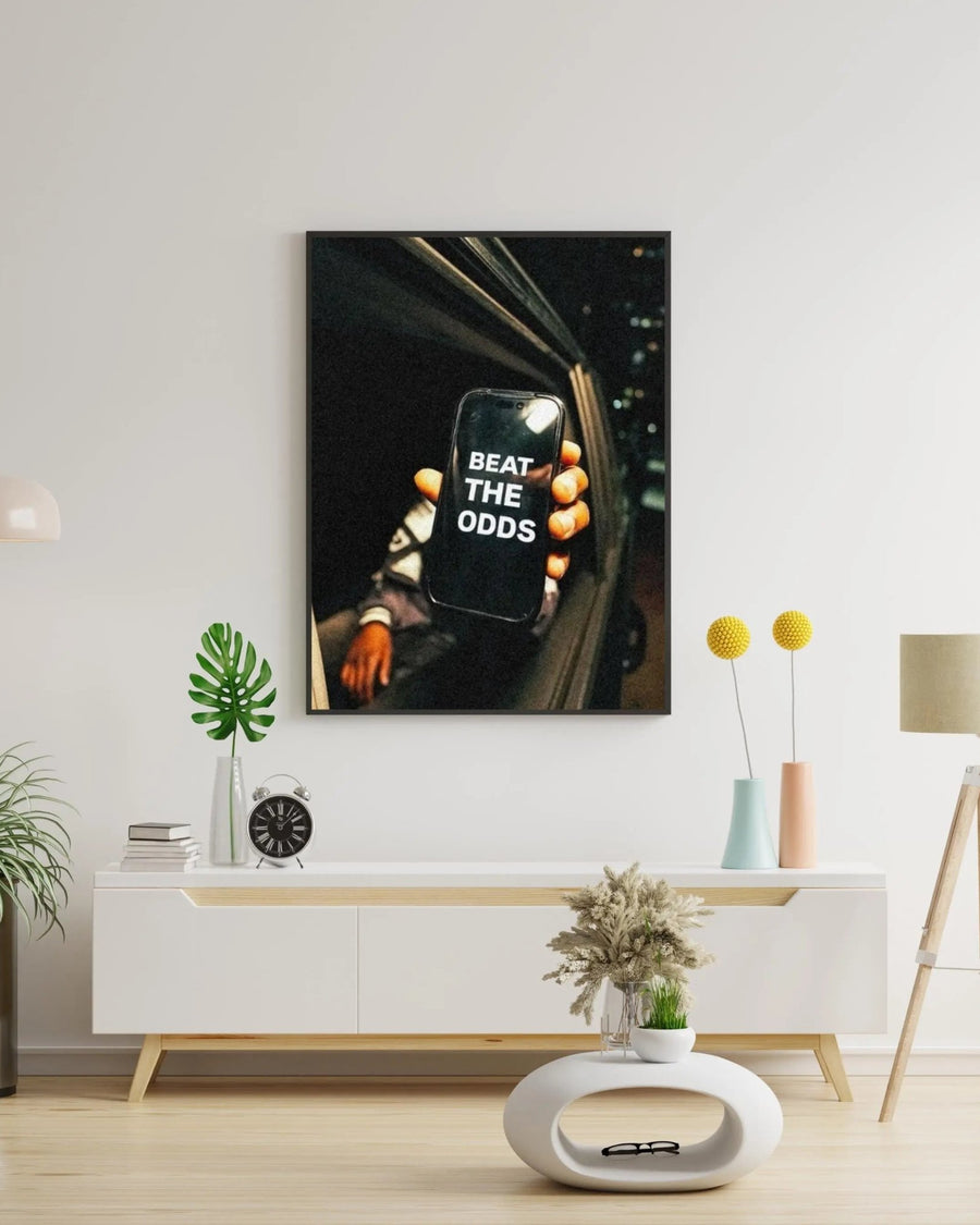 Beat the Odds poster styled room photo 3