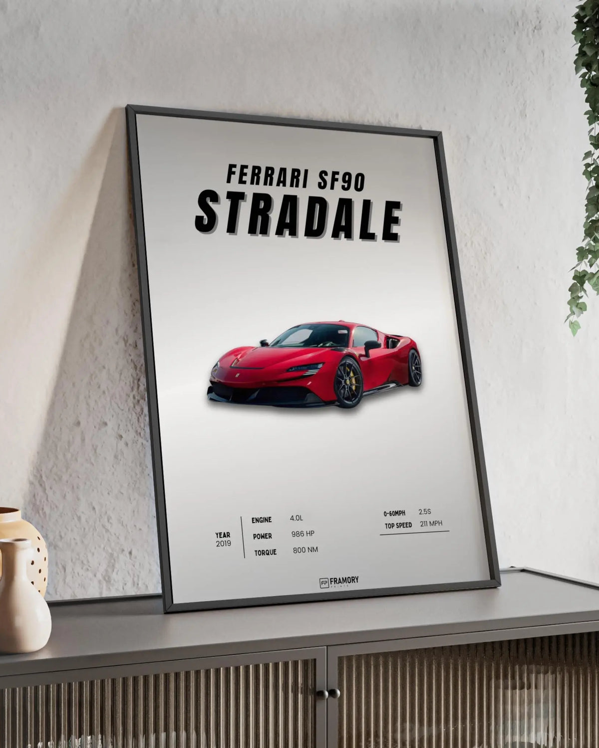 Ferrari SF90 Stradale poster styled room photo 2