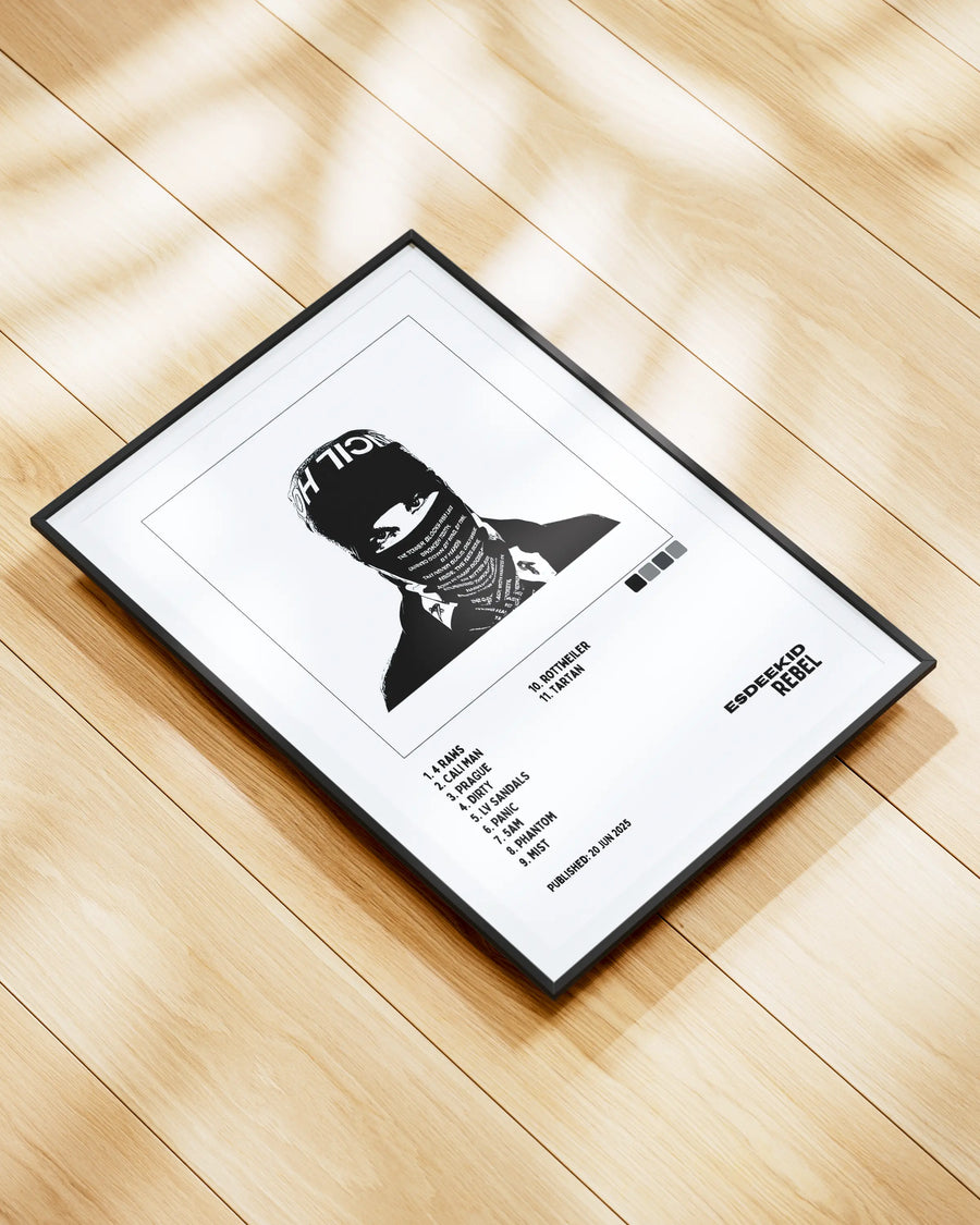 Rebel - EsDeeKid: A Fresh Take on Hip-Hop poster design close-up