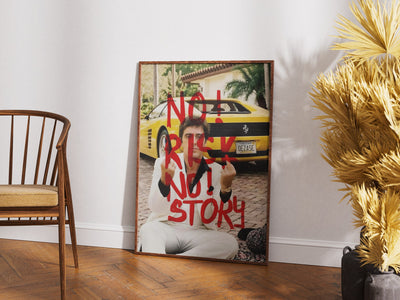No Risk, No Story in Red poster styled room photo 5