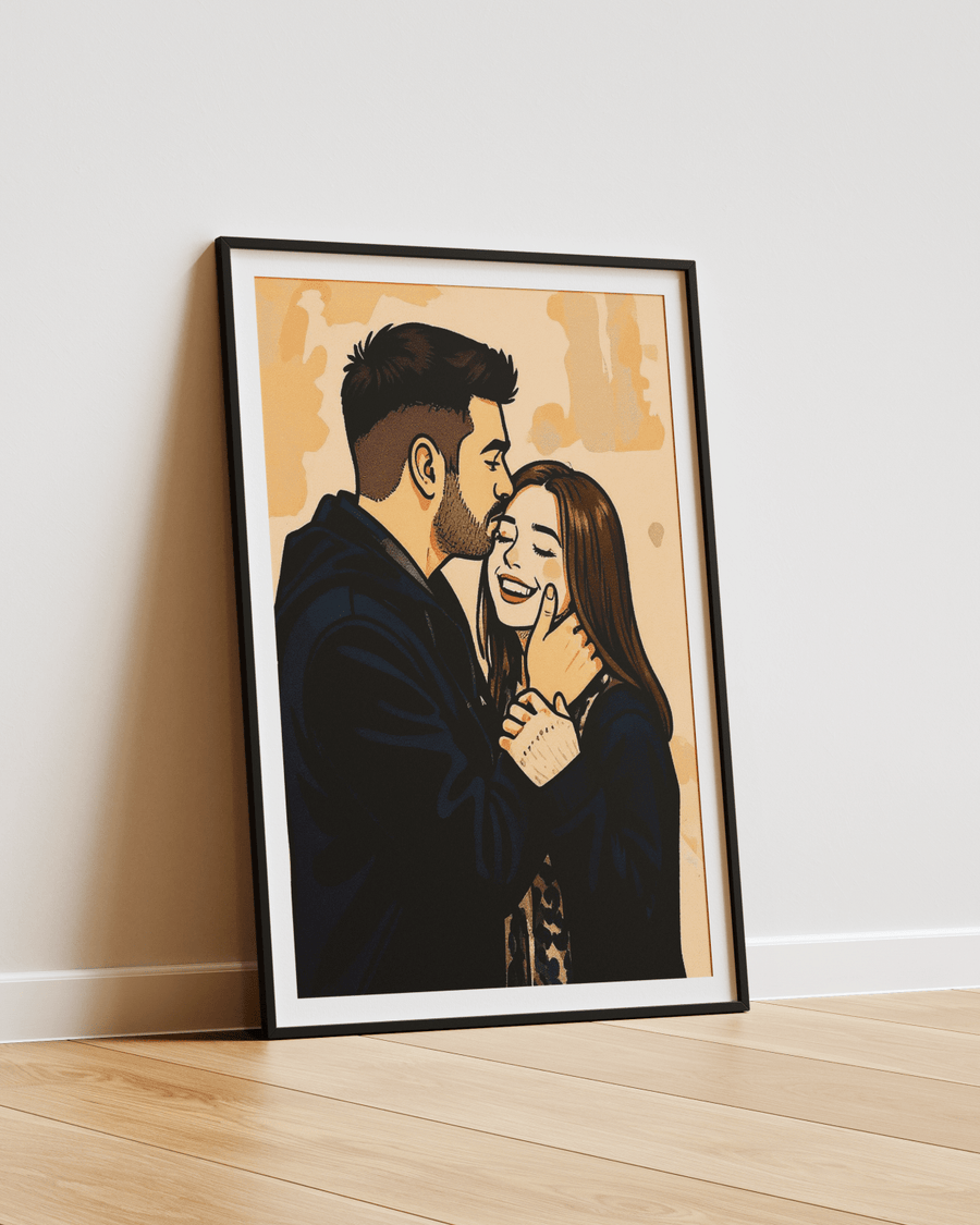 Custom Cartoon Poster of Couple/Friends poster design close-up
