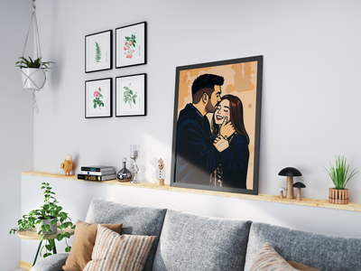 Custom Cartoon Poster of Couple/Friends