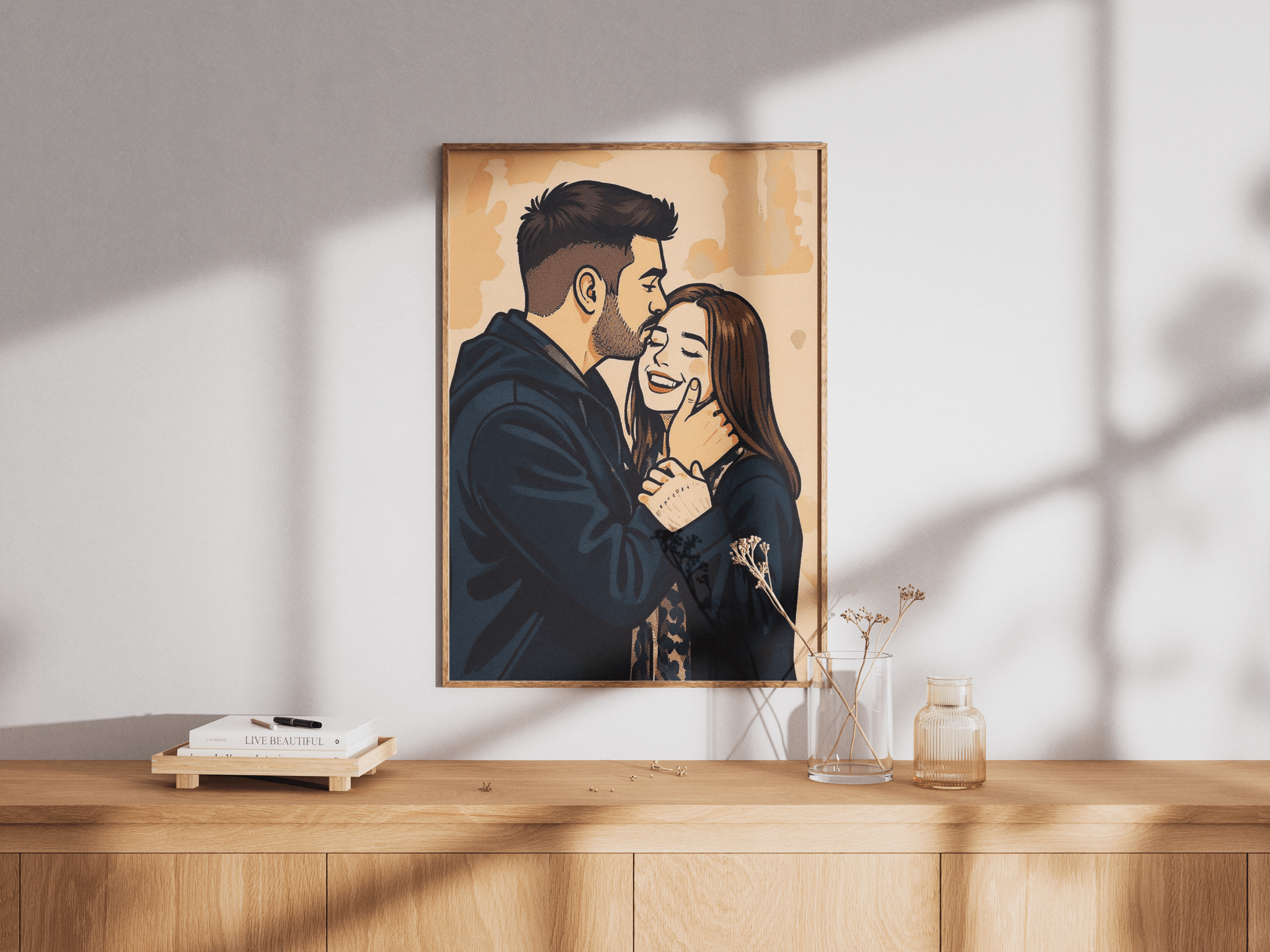 Custom Cartoon Poster of Couple/Friends poster design close-up