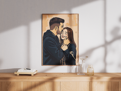 Custom Cartoon Poster of Couple/Friends