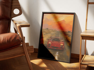 Ferrari F40 — Desert Road Sunset