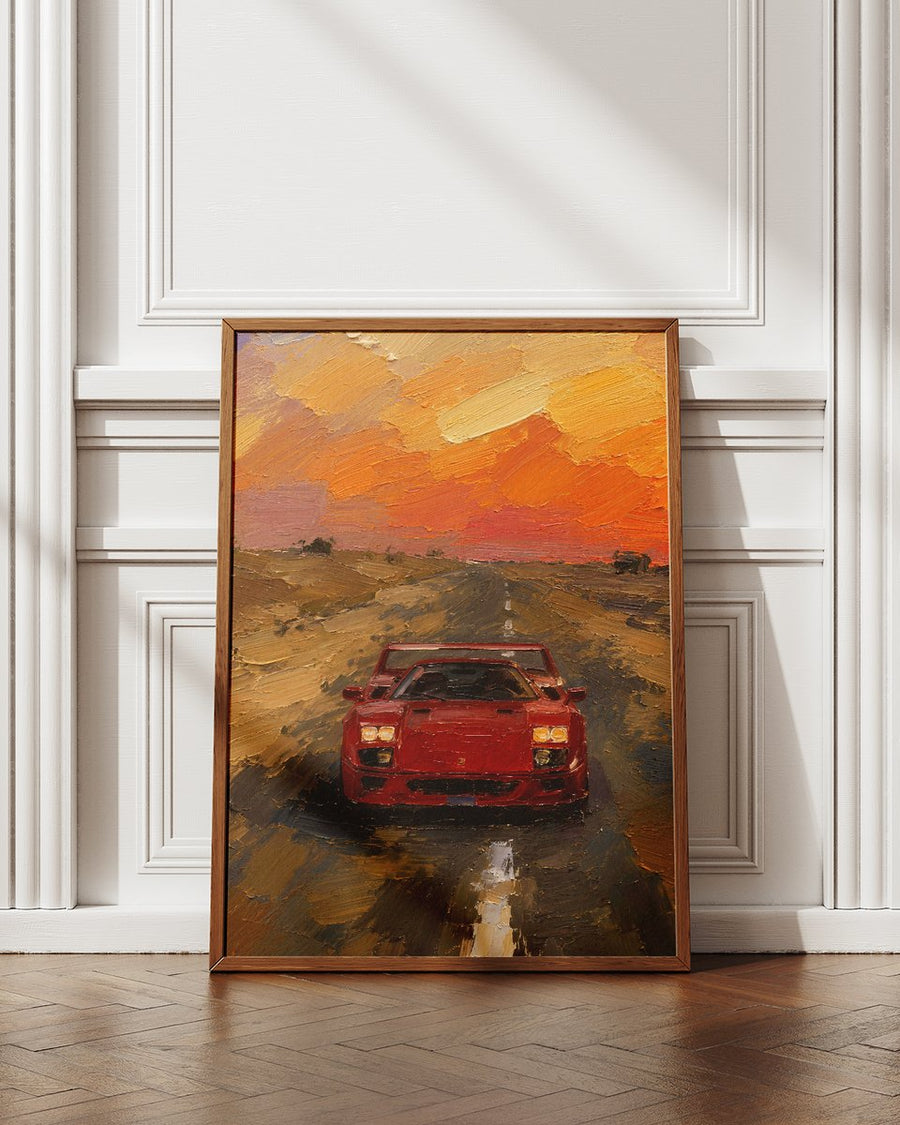 Ferrari F40 — Desert Road Sunset