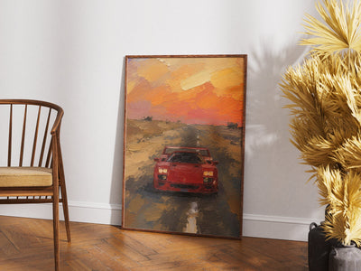 Ferrari F40 — Desert Road Sunset