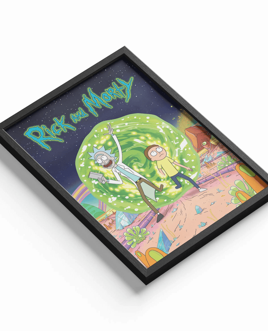 Rick and Morty poster design close-up
