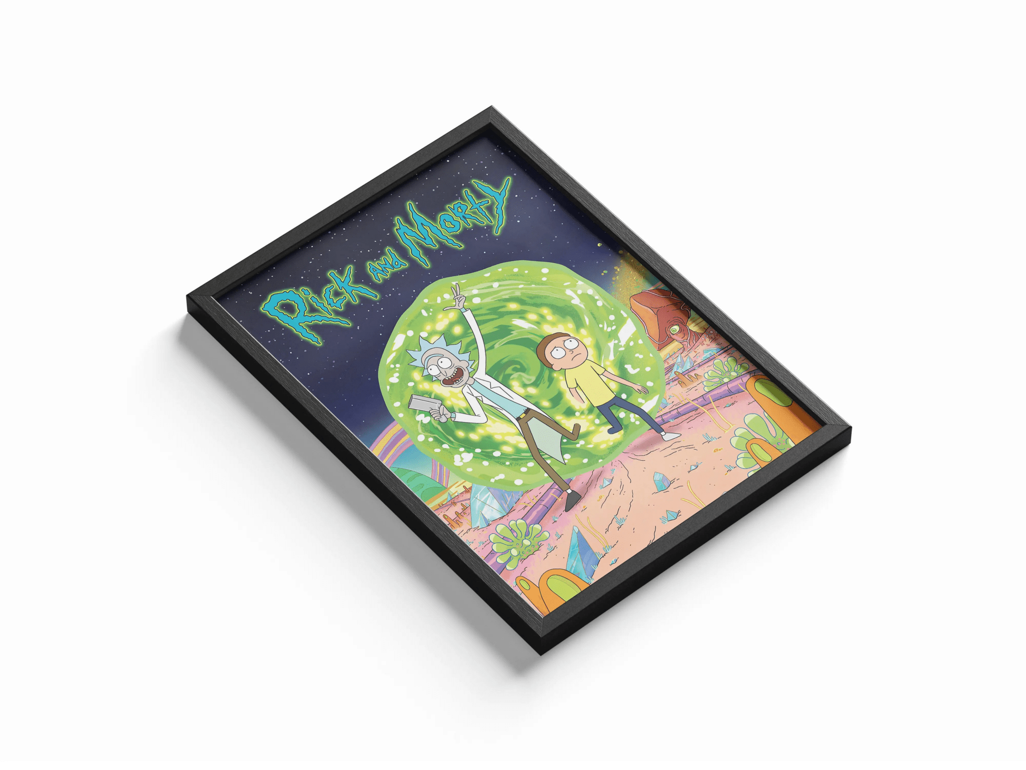 Rick and Morty poster design close-up
