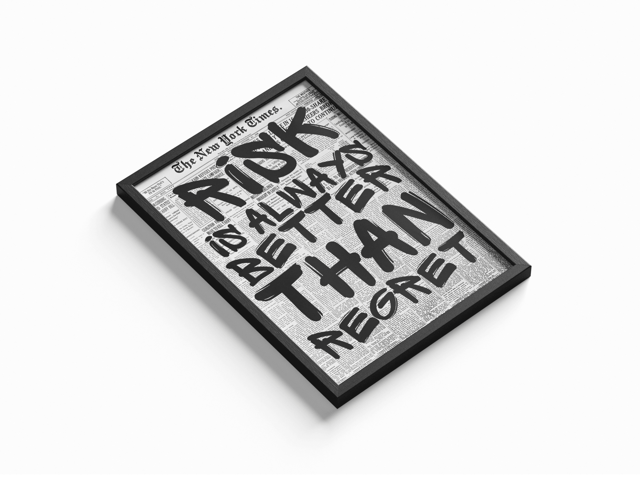 Risk is always better than regret poster design close-up