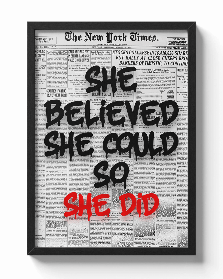 She Believed She Could So She Did poster — Framory Prints