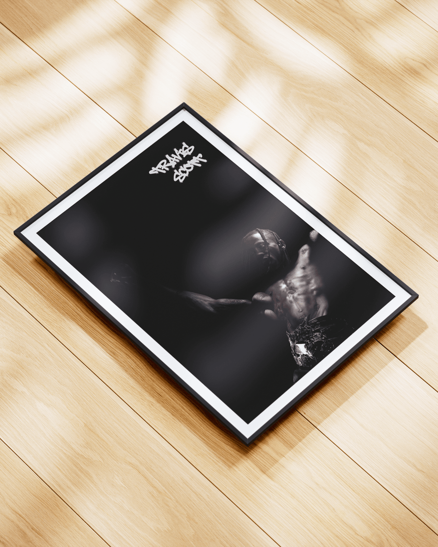 Travis Scott poster styled room photo 1